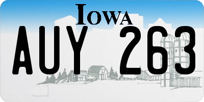 IA license plate AUY263