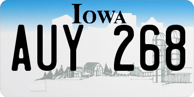 IA license plate AUY268