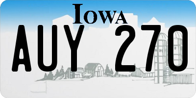IA license plate AUY270