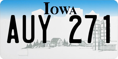 IA license plate AUY271
