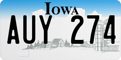 IA license plate AUY274