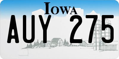 IA license plate AUY275