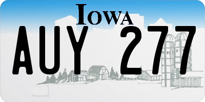 IA license plate AUY277