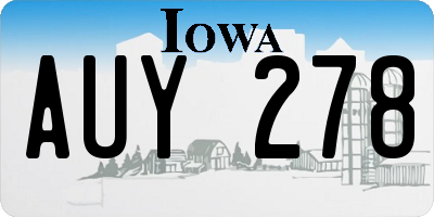 IA license plate AUY278