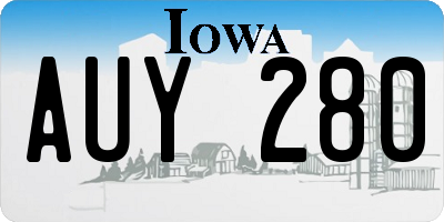 IA license plate AUY280
