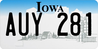 IA license plate AUY281