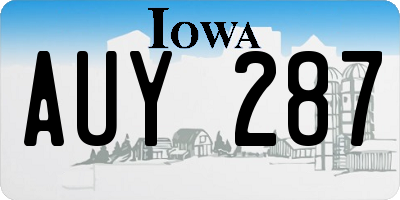 IA license plate AUY287