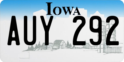 IA license plate AUY292