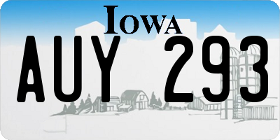 IA license plate AUY293