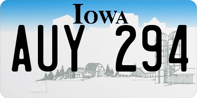 IA license plate AUY294
