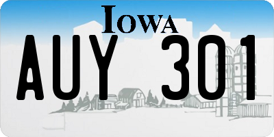 IA license plate AUY301
