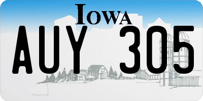 IA license plate AUY305