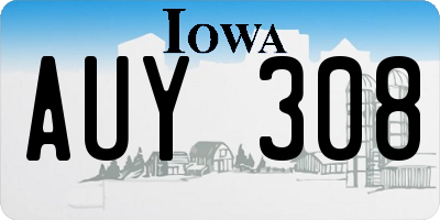IA license plate AUY308