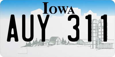 IA license plate AUY311