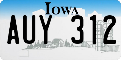 IA license plate AUY312
