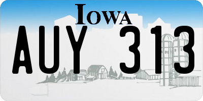 IA license plate AUY313