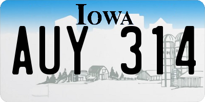 IA license plate AUY314