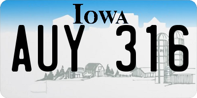IA license plate AUY316