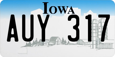 IA license plate AUY317