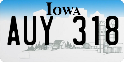 IA license plate AUY318