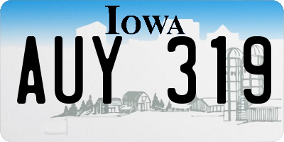 IA license plate AUY319