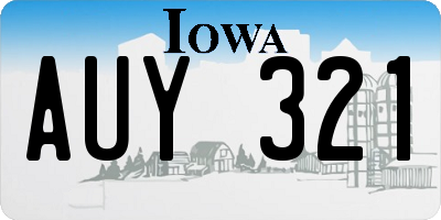 IA license plate AUY321