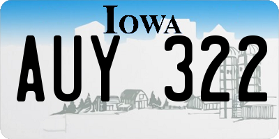 IA license plate AUY322