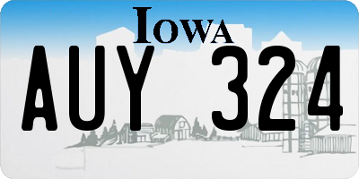IA license plate AUY324