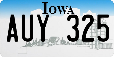 IA license plate AUY325