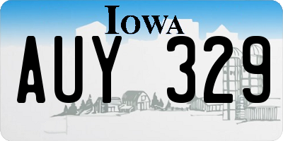 IA license plate AUY329