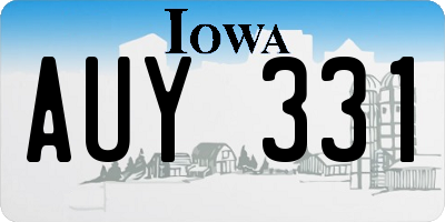 IA license plate AUY331