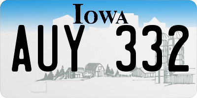 IA license plate AUY332