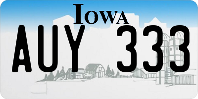 IA license plate AUY333