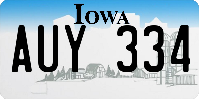IA license plate AUY334