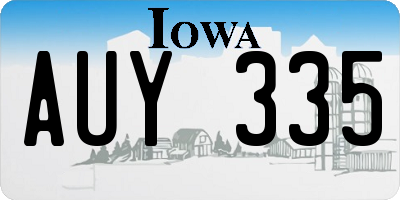 IA license plate AUY335