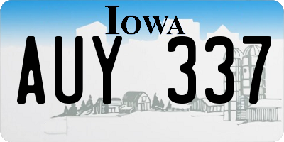 IA license plate AUY337