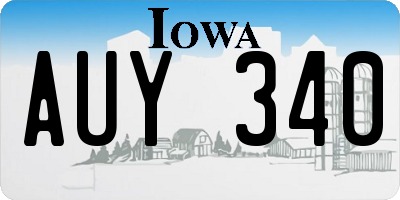 IA license plate AUY340