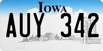 IA license plate AUY342