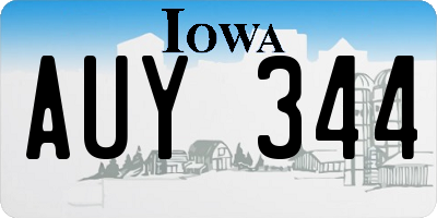 IA license plate AUY344