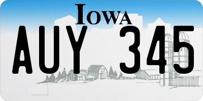IA license plate AUY345