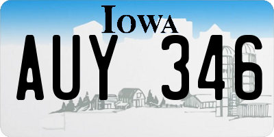 IA license plate AUY346