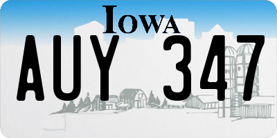 IA license plate AUY347