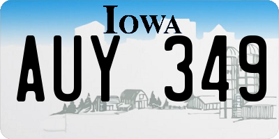 IA license plate AUY349