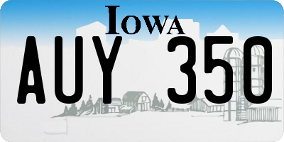 IA license plate AUY350