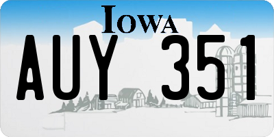 IA license plate AUY351
