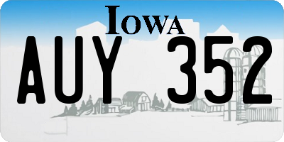 IA license plate AUY352