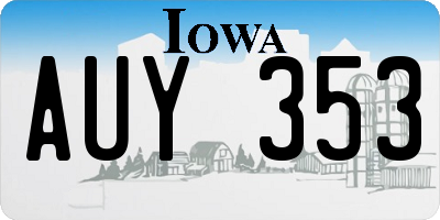 IA license plate AUY353