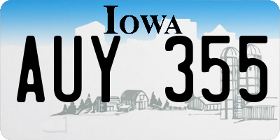 IA license plate AUY355
