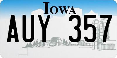 IA license plate AUY357