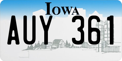 IA license plate AUY361